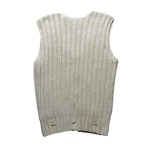 Vintage Mesh Knit SunFlower Embroidered Button Sweater Vest Women Sz Small USA - Picture 6 of 12